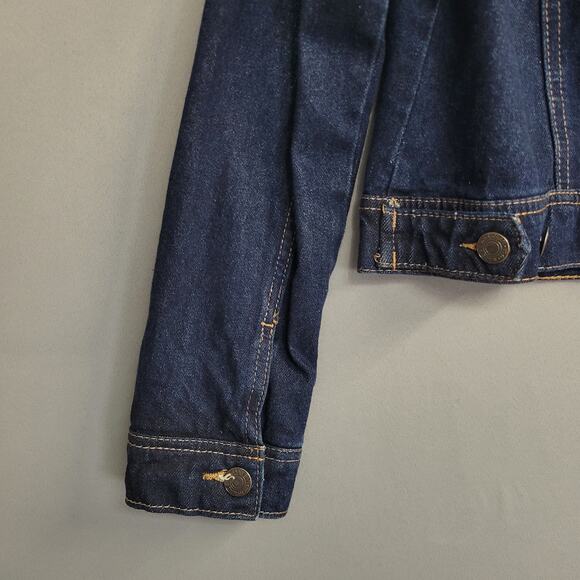 Wax Jean Jacket Womens Medium Distressed Denim Button Up Trucker Vintage Style - Picture 7 of 12